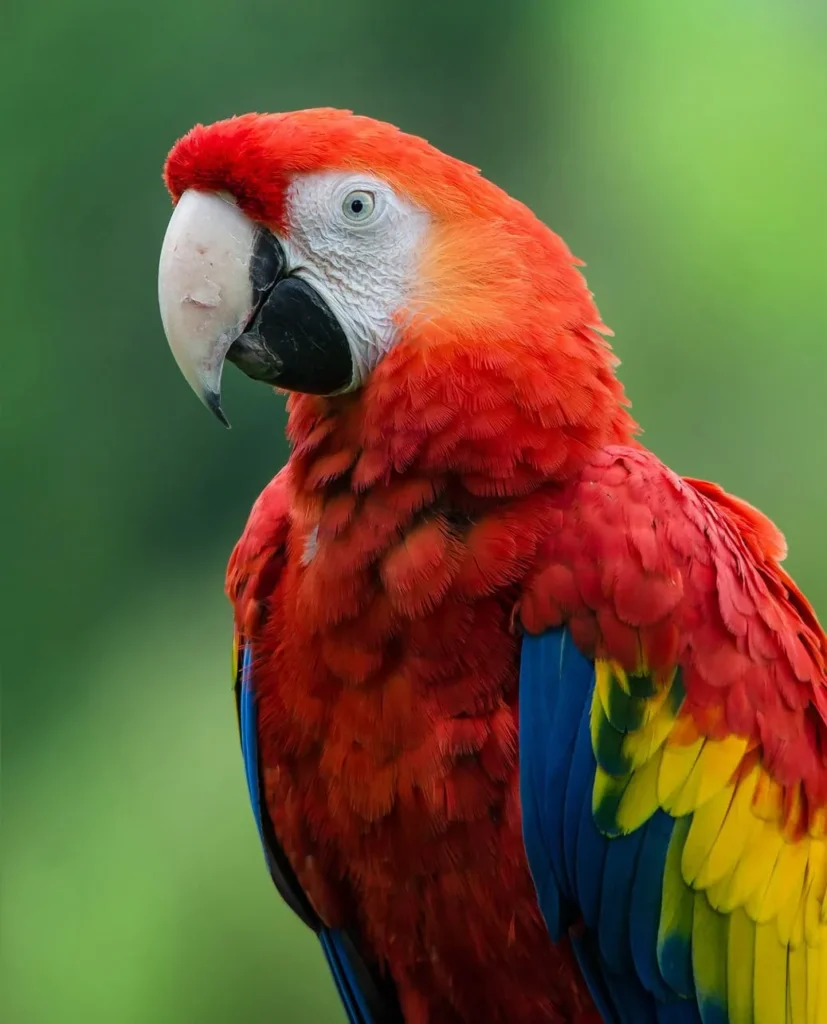 beautiful birds of Belize the scarlet macaw portait