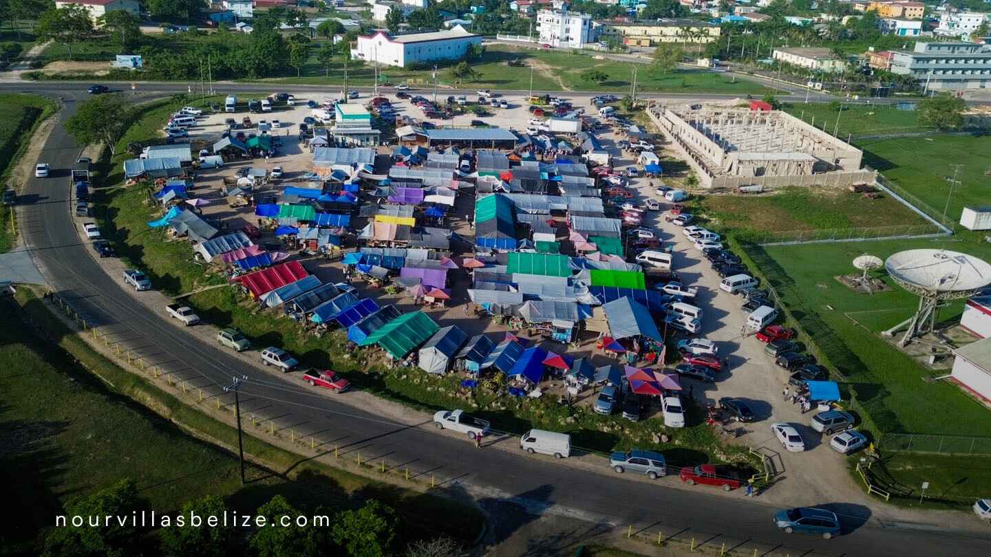 belmopan market plaza aerial nour villas sm